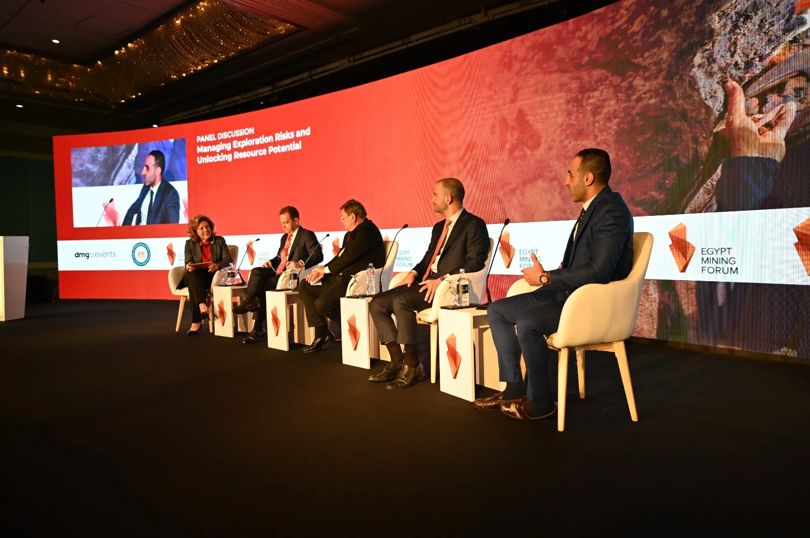 Chairman Dr. Mohamed Mamdouh on the exploration panel at Egypt Mining Forum 2025